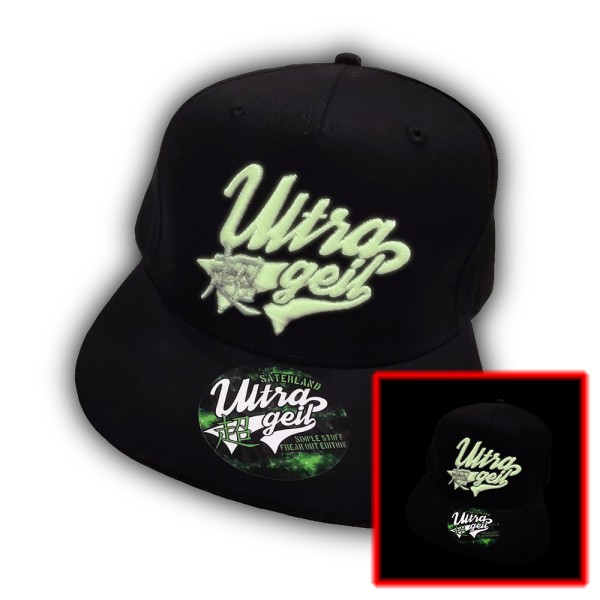 Ultrageil Cap SNAPBACK Glow in the Dark Flat Visor onesize unisex coole Kappe Mütze